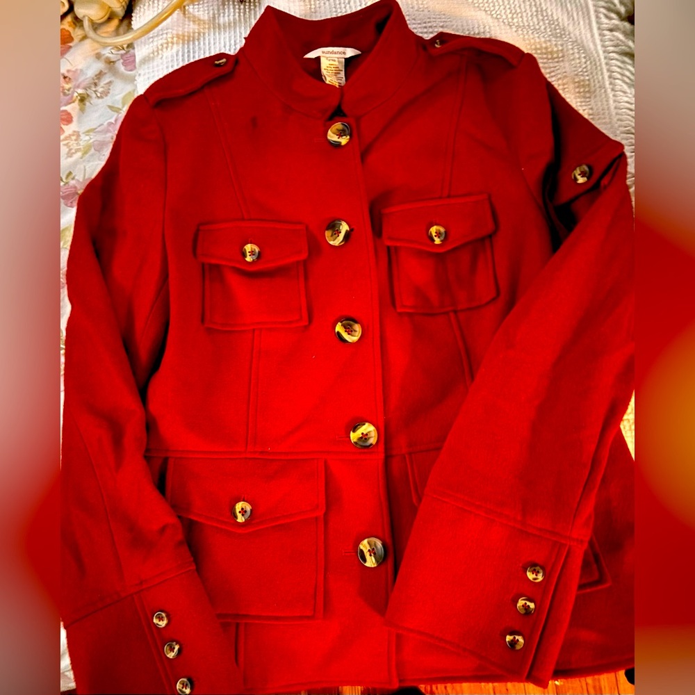 Sundance wool Blend Military Style Coat Size 12